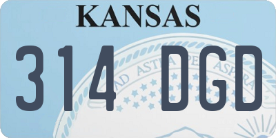 KS license plate 314DGD