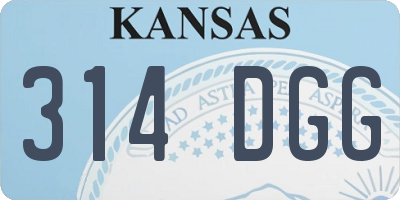 KS license plate 314DGG