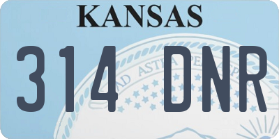 KS license plate 314DNR