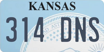 KS license plate 314DNS