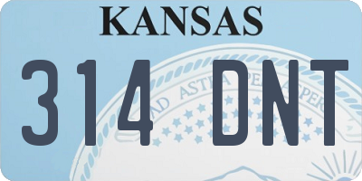 KS license plate 314DNT