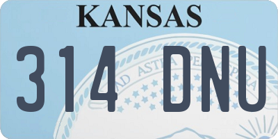 KS license plate 314DNU