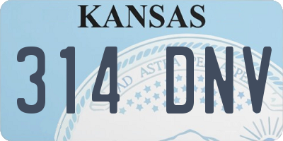 KS license plate 314DNV