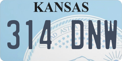 KS license plate 314DNW