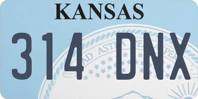 KS license plate 314DNX