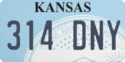 KS license plate 314DNY