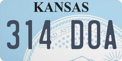 KS license plate 314DOA