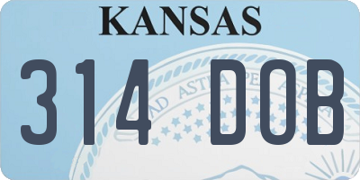 KS license plate 314DOB