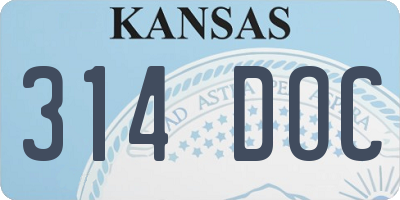 KS license plate 314DOC