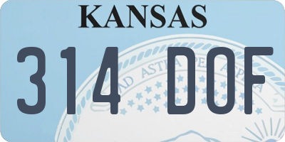 KS license plate 314DOF