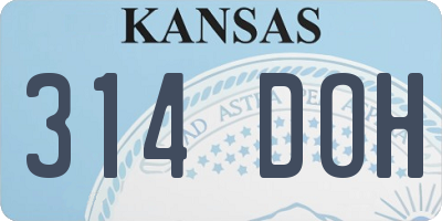 KS license plate 314DOH