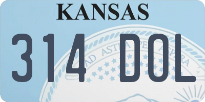 KS license plate 314DOL