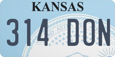 KS license plate 314DON