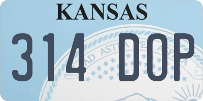 KS license plate 314DOP