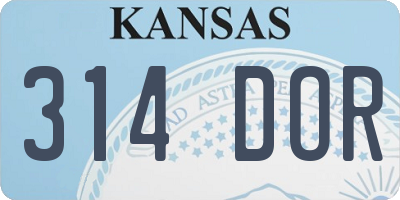 KS license plate 314DOR