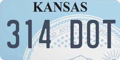KS license plate 314DOT