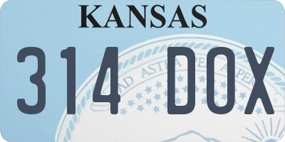 KS license plate 314DOX