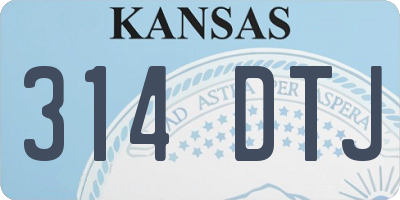KS license plate 314DTJ
