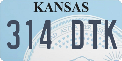 KS license plate 314DTK