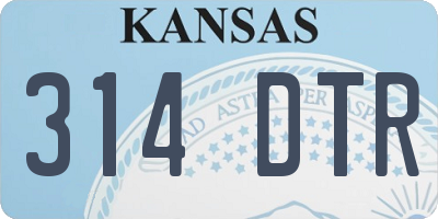 KS license plate 314DTR