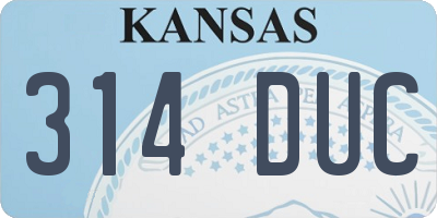 KS license plate 314DUC