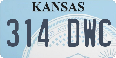 KS license plate 314DWC
