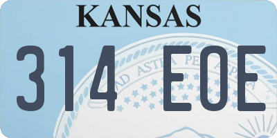 KS license plate 314EOE