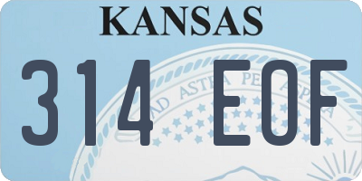 KS license plate 314EOF