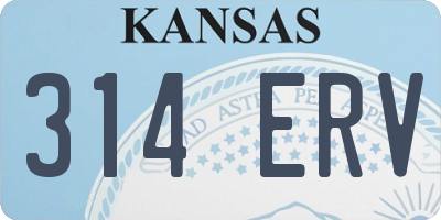 KS license plate 314ERV