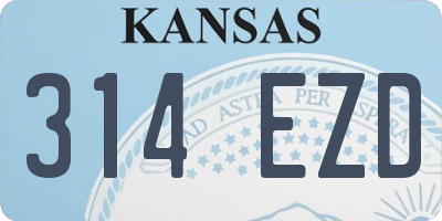 KS license plate 314EZD
