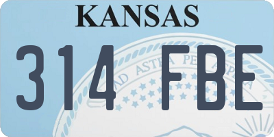 KS license plate 314FBE