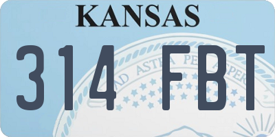 KS license plate 314FBT