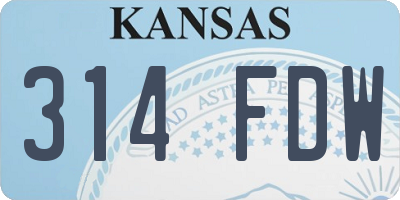 KS license plate 314FDW