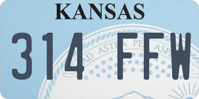 KS license plate 314FFW