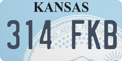 KS license plate 314FKB