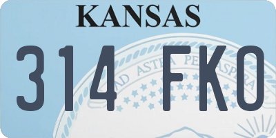 KS license plate 314FKO