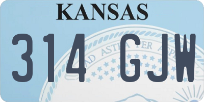 KS license plate 314GJW