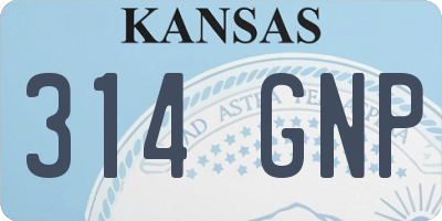 KS license plate 314GNP