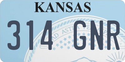 KS license plate 314GNR