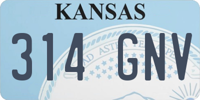 KS license plate 314GNV