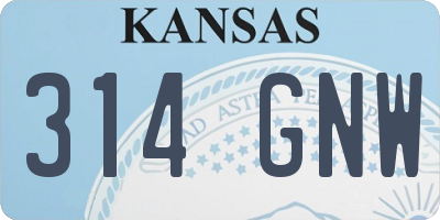 KS license plate 314GNW