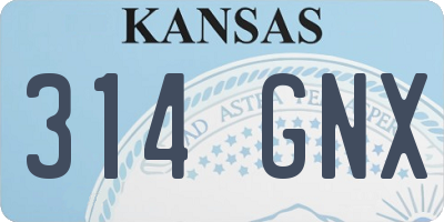 KS license plate 314GNX