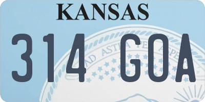 KS license plate 314GOA