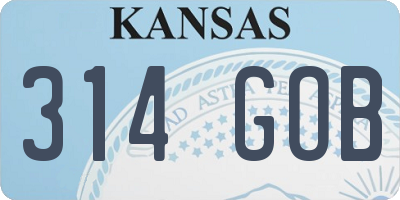 KS license plate 314GOB