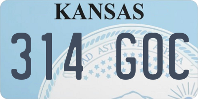 KS license plate 314GOC
