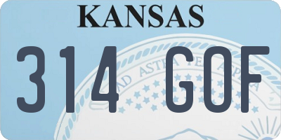 KS license plate 314GOF