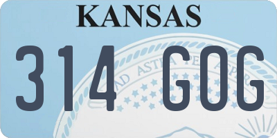 KS license plate 314GOG