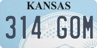 KS license plate 314GOM