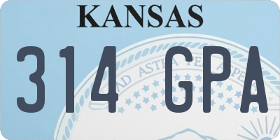 KS license plate 314GPA