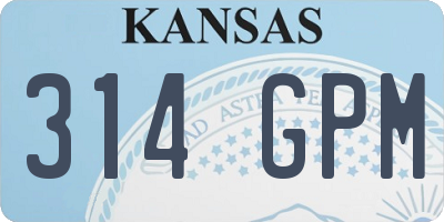 KS license plate 314GPM